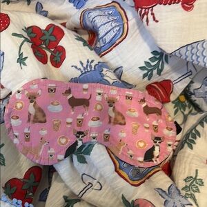 Pink Sleep Mask with Animal Print